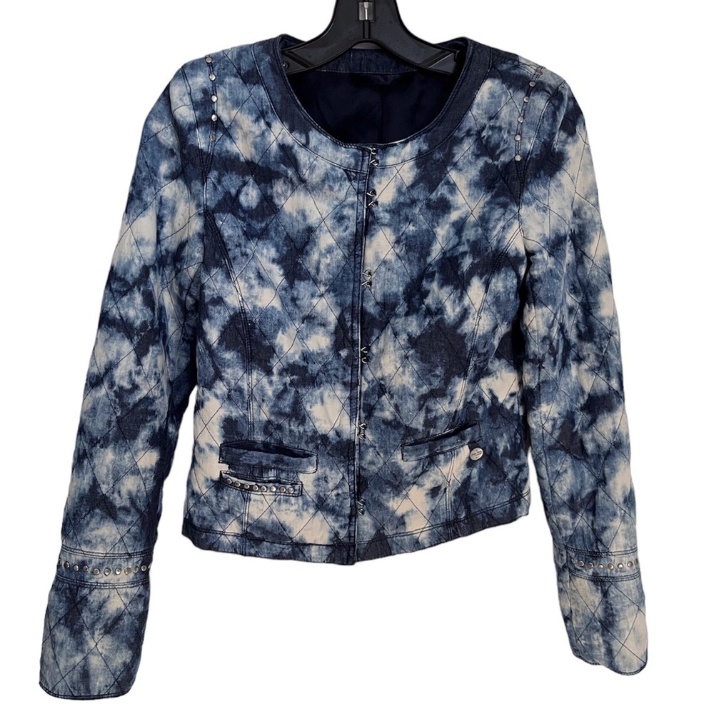 TEDDY SMITH STUDDED TIE-DYE JEAN JACKET